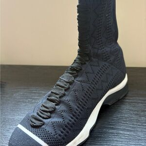 Fendi Black High-Top Knit Sneakers